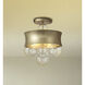 Verdi Square 3 Light 14 inch Soft Gold With Gold Leaf Convertible Pendant Ceiling Light